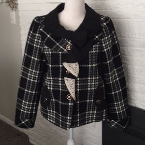 Really cute ruffle down plaid jacket